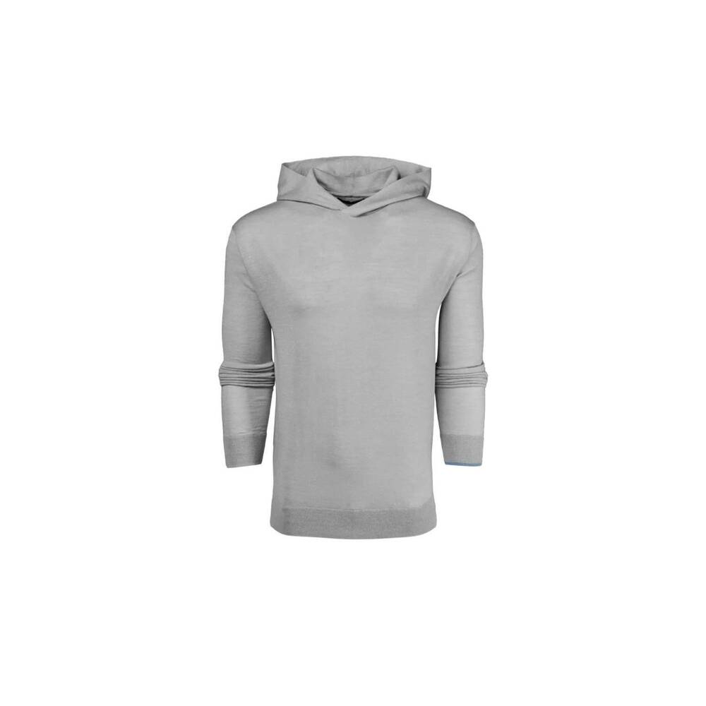 NEW GREYSON CLOTHIERS men's napeague sweater hoodie in light grey heather